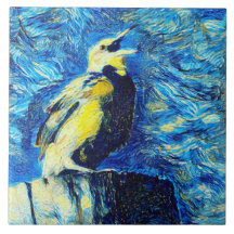 De eenzame vogel van Gogh stijl