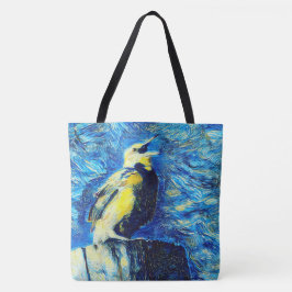 De eenzame vogel van Gogh stijl Tote Bag