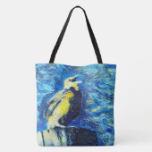 De eenzame vogel van Gogh stijl Tote Bag (Achterkant)