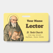 De eerbiedwaardige Beda als prediker (P 008) Badge (Achterkant)