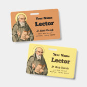 De eerbiedwaardige Beda als prediker (P 008) Badge (Voor- en achterkant)