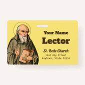 De eerbiedwaardige Beda als prediker (P 008) Badge (Achterkant)