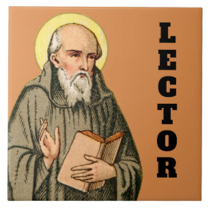 De eerbiedwaardige Beda als prediker (P 008) Tegeltje