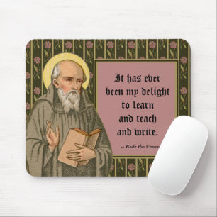 De eerbiedwaardige Bede predikend (P 008; Quote) Muismat