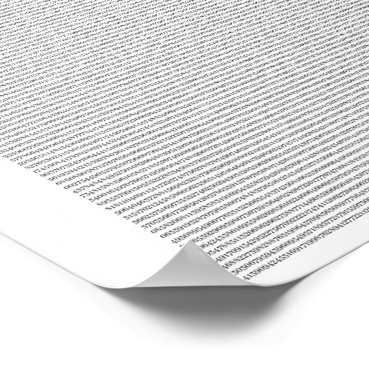 De eerste 100.000 cijfers van Pi Poster (Hoek)