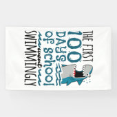 De eerste 100 dagen van de school ging zwemmen haa spandoek (Horizontaal)