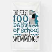 De eerste 100 dagen van de school ging zwemmen haa spandoek (Verticaal)