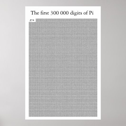 De eerste 300 000 cijfers van Pi Poster (Voorkant)