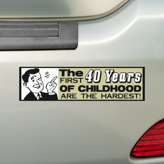 De eerste 40 jaar! bumpersticker (Op auto)