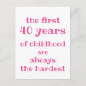 De eerste 40 jaar kindertijd zijn de moeilijkste briefkaart (Voorkant)