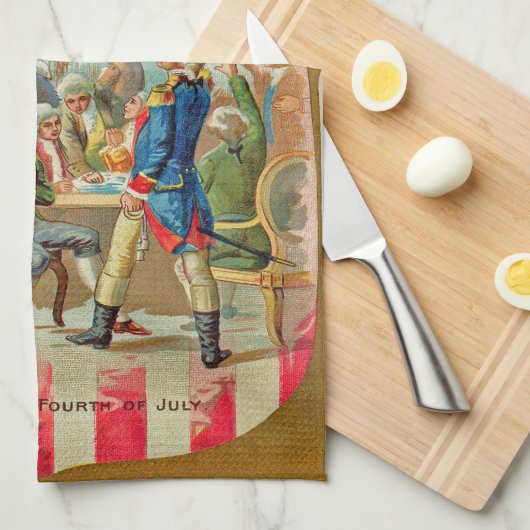 De eerste 4 juli keukenhanddoek (Quarter Fold)