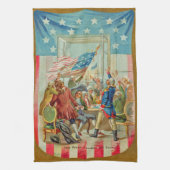 De eerste 4 juli keukenhanddoek (Verticaal)