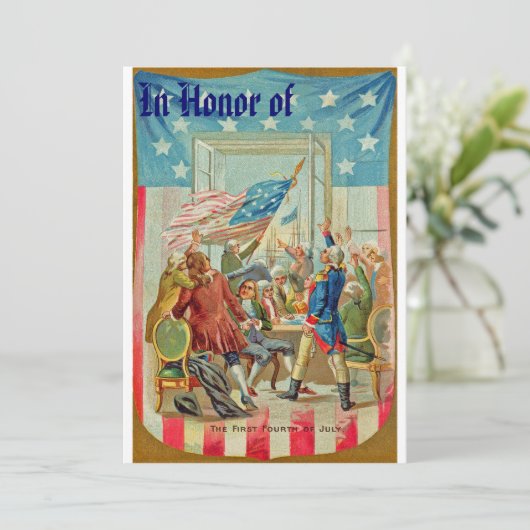 De eerste 4 juli  uitnodiging (Staand voorkant)