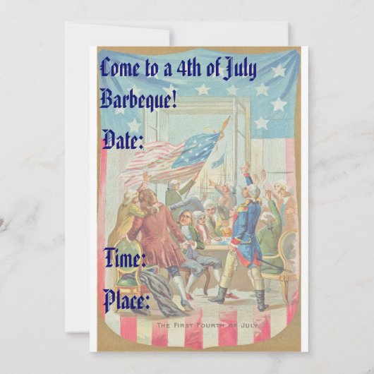 De eerste 4 juli  uitnodiging (Achterkant)