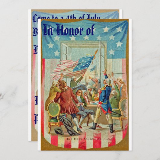 De eerste 4 juli uitnodiging (Voorkant / Achterkant)