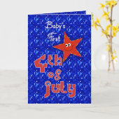 De eerste 4 juli van de baby kaart (Gele Bloem)