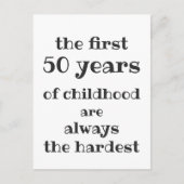 De eerste 50 jaar kindertijd zijn de moeilijkste briefkaart (Voorkant)