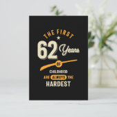 De eerste 62 jaar - 62e verjaardag van de cadeau RSVP kaartje (Staand voorkant)