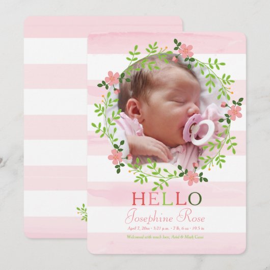 De eerste Aankondiging van de Geboorte van de Foto (Voorkant / Achterkant)