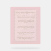 De eerste affirmaties van baby | positieve kwekeri acryl bord (Voorkant)