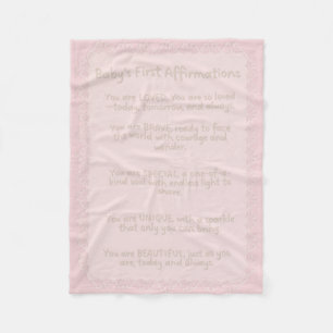 De eerste affirmaties van baby positieve kwekeri fleece deken