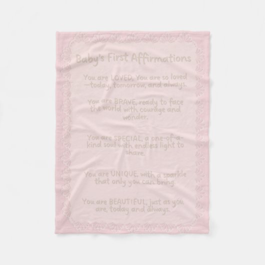 De eerste affirmaties van baby | positieve kwekeri fleece deken (Voorkant)