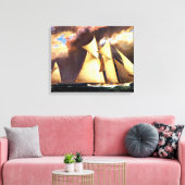 De eerste America's Cup-wedstrijd, 1870, Canvas Afdruk (Insitu (Woonkamer))