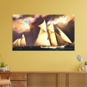 De eerste America's Cup-wedstrijd, 1870, Canvas Afdruk (Insitu (Woonkamer))