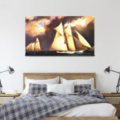De eerste America's Cup-wedstrijd, 1870, Canvas Afdruk (Insitu (Slaapkamer))