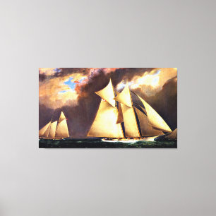 De eerste America's Cup-wedstrijd, 1870, Canvas Afdruk