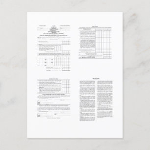 De eerste Amerikaanse inkomstenbelasting formulier Briefkaart