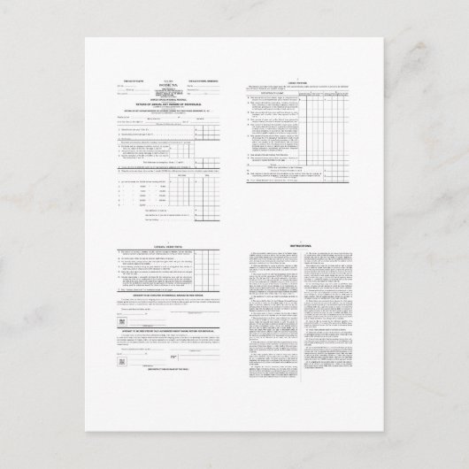 De eerste Amerikaanse inkomstenbelasting formulier Briefkaart (Voorkant)