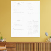 De eerste Amerikaanse inkomstenbelasting formulier Canvas Afdruk (Insitu (Woonkamer))