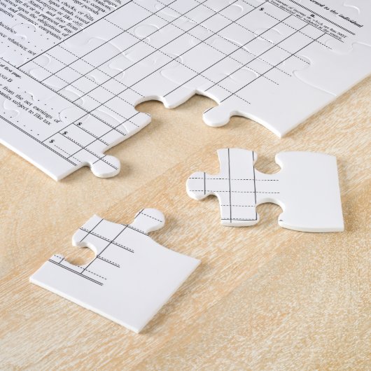 De eerste Amerikaanse inkomstenbelasting formulier Legpuzzel (Zijkant)