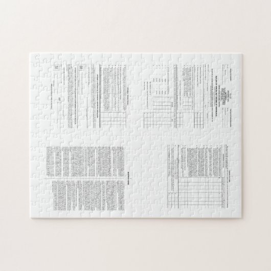 De eerste Amerikaanse inkomstenbelasting formulier Legpuzzel (Horizontaal)