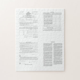 De eerste Amerikaanse inkomstenbelasting formulier Legpuzzel