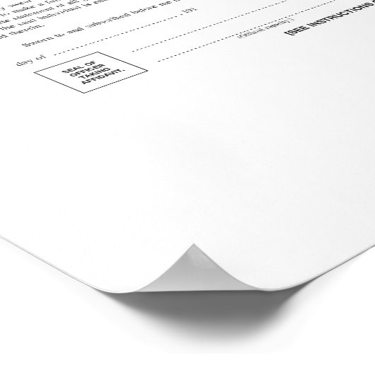 De eerste Amerikaanse inkomstenbelasting formulier Poster (Hoek)