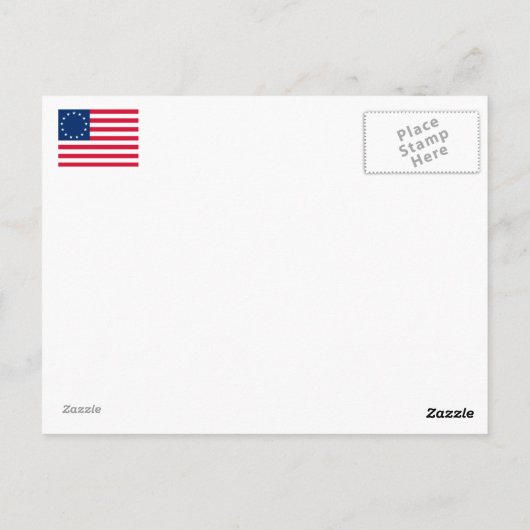 De eerste Amerikaanse vlag Briefkaart (Achterkant)