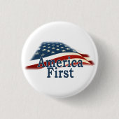 De eerste Amerikaanse vlag Ronde Button 3,2 Cm (Voorkant)