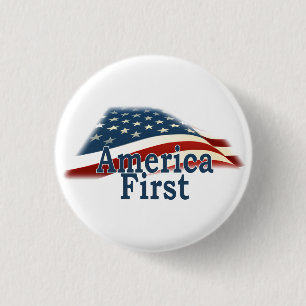 De eerste Amerikaanse vlag Ronde Button 3,2 Cm