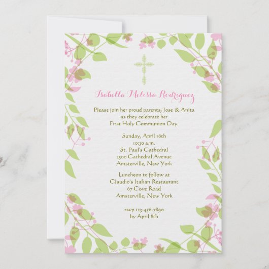 De eerste bloemen uitnodiging van de lente (Voorkant)