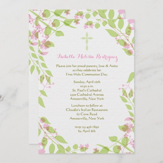 De eerste bloemen uitnodiging van de lente (Voorkant / Achterkant)