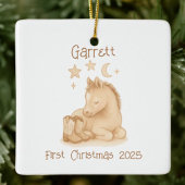 De eerste Cowboylaarzen en veulen van baby Keramisch Ornament