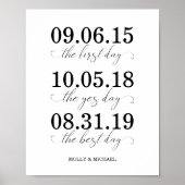 De eerste dag, de Ja dag, de beste dag bruiloft Poster (Voorkant)