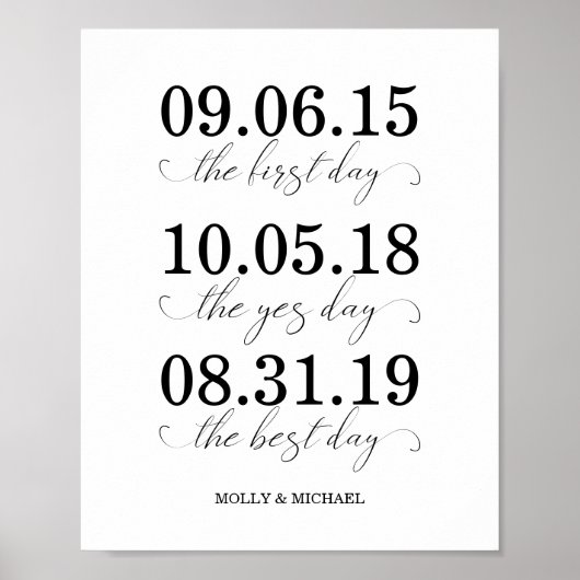 De eerste dag, de Ja dag, de beste dag bruiloft Poster (Voorkant)