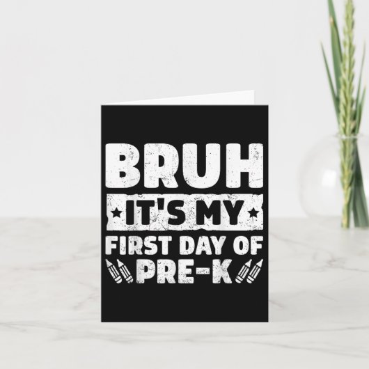 De eerste dag van de Pre K Prek terug naar school Kaart (Voorkant)