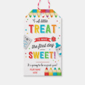 De eerste dag van de schooldag is terug naar de sc cadeaulabel (Voorkant)