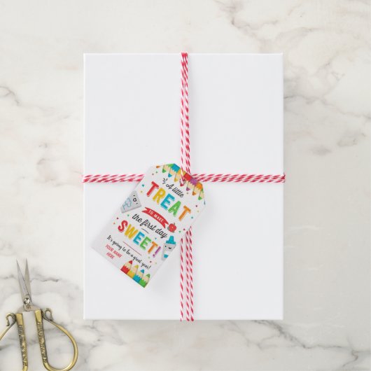 De eerste dag van de schooldag is terug naar de sc cadeaulabel (Met Touw)