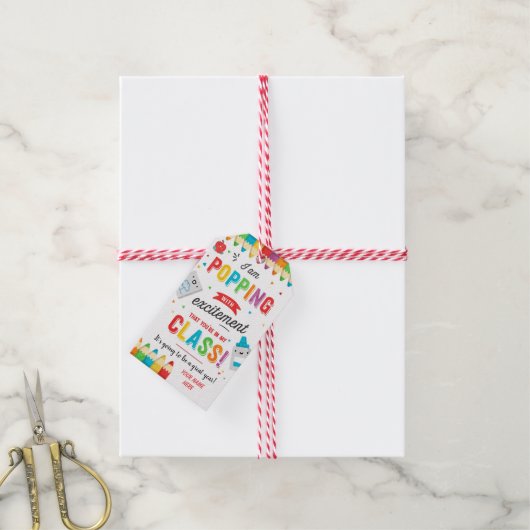 De eerste dag van de schooldag is terug naar de sc cadeaulabel (Met Touw)