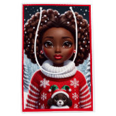 De eerste dag van Kerstmis" Cadeauzak Medium Cadeauzakje (Voorkant)